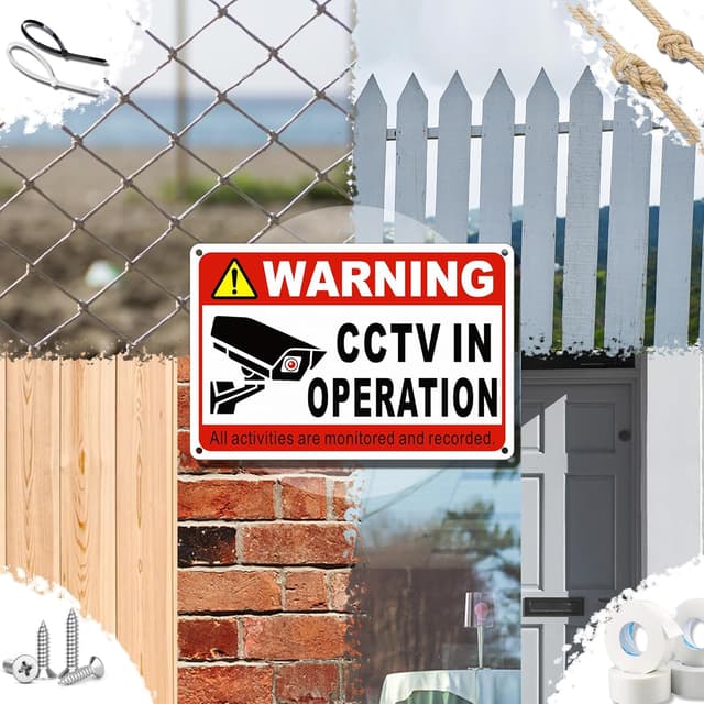 Thumbnail 4 de TAKULA Aluminium CCTV Sign 11.8x7.9in