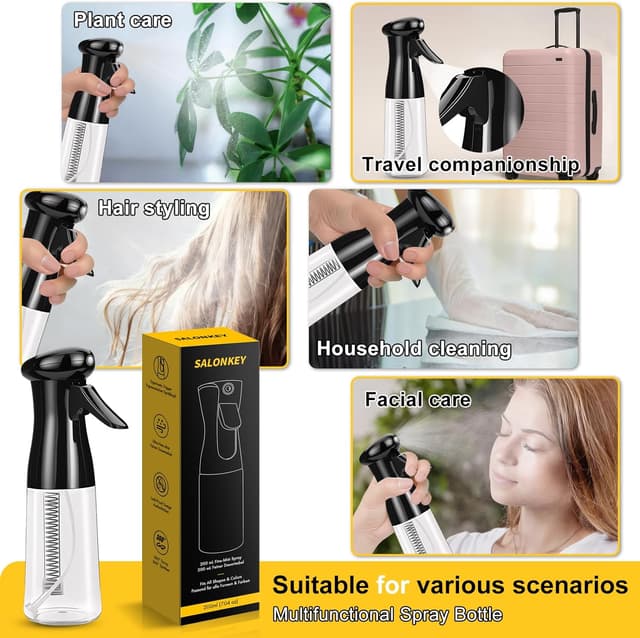 Thumbnail 6 de SALONKEY kontinuierliche Wassersprühflasche mit Feinnebel-Düse (0,3 mm) – nachfüllbar, auslaufsicher 360°