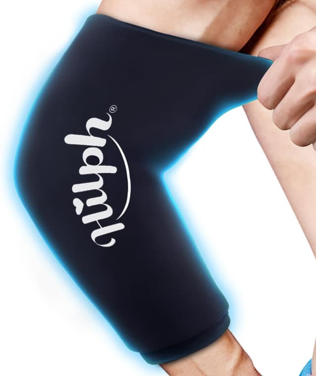 Detalle de Hilph Elbow Ice Pack Compression Sleeve – reusable cold and hot gel wrap (Size M)