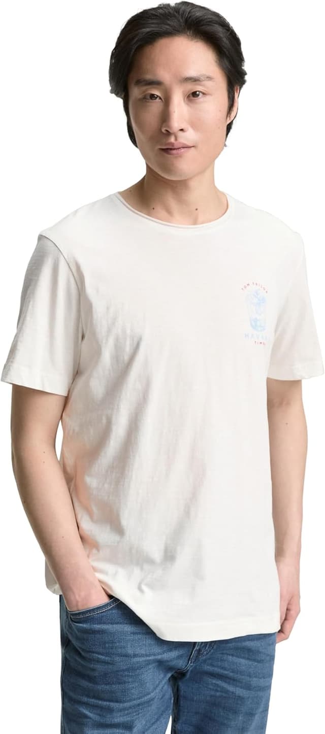 Detalle de Tom Tailor 1046755 T-Shirt da uomo con maniche corte