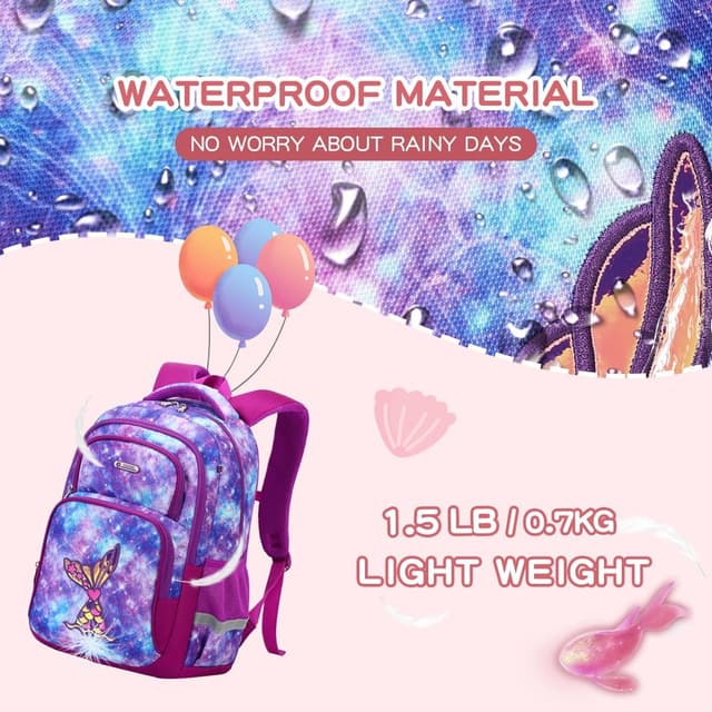 Detalle de Cusangel Kinderrucksack für Mädchen & Jungen (Teenager), ergonomischer Schulrucksack mit Brustgurt, wetterfest, 20L, 43 x 33 x 17,5 cm