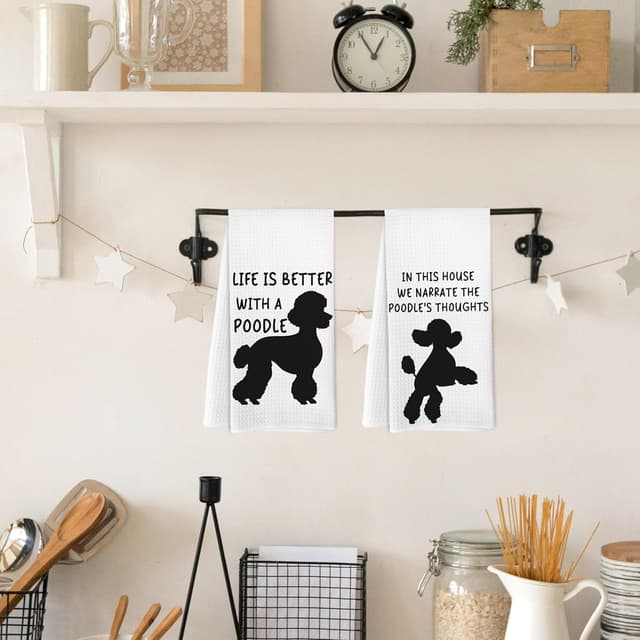 Thumbnail 2 de Yorhifa Poodle Gifts Kitchen Towels Set of 2
