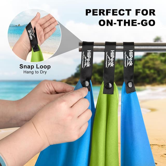 Detalle 2 de HiiPeak Microfibre Towel (Light Blue, 1 pack) – Compact quick-dry camping & beach towel, 200cm x 100cm