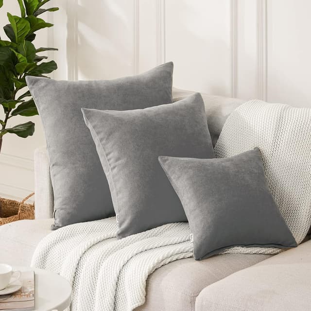 Thumbnail 4 de Topfinel Fundas de Cojín Algodón Lino 45x45cm, Gris🛋