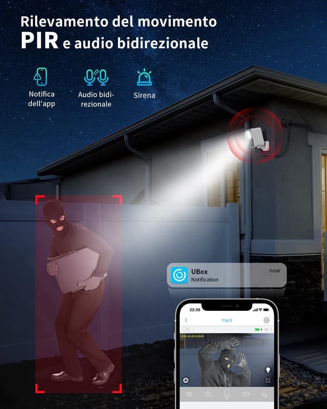 Thumbnail 6 de PESAIR PesaIR 4G LTE telecamera esterna senza fili con SIM, 2K, pannello solare e PIR