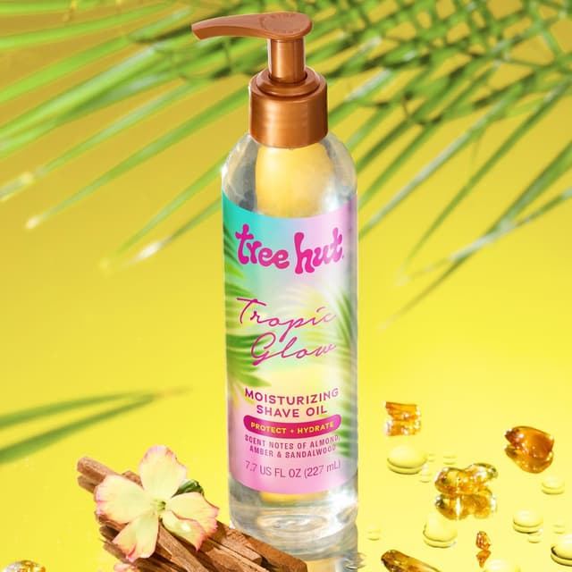 Detalle de Tree Hut Tropic Glow Moisturizing Shave Oil (Gel-to-Oil), Hydrating Shave Oil for a Smooth, Comfortable Razor Glide