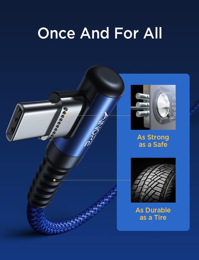 Detalle de USB C cable 2 m 60W right angle