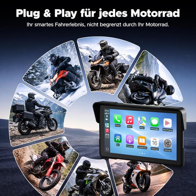 Thumbnail 6 de Volam Pantalla CarPlay 7 pulgadas para moto