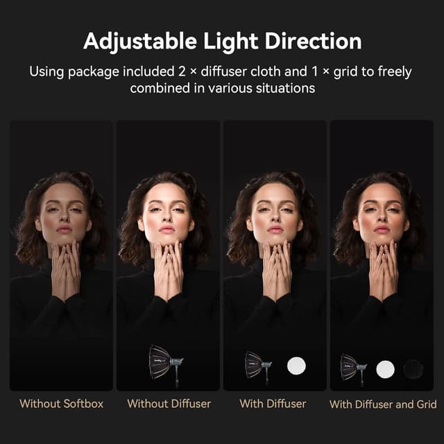 Detalle 2 de SMALLRIG Parabolic Softbox LA-D85 (85 cm) Quick Release für Bowens-Mount COB-LED-Leuchten – 4158