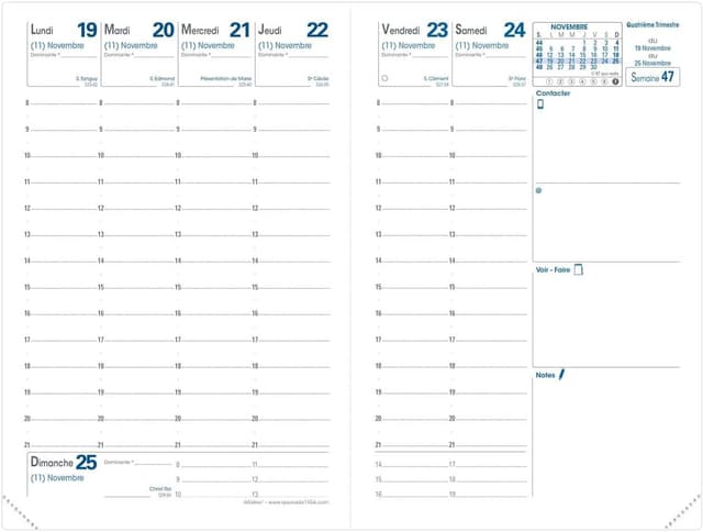 Detalle de Quo Vadis Agenda 2026 Semainier 13 mois 10x15 cm