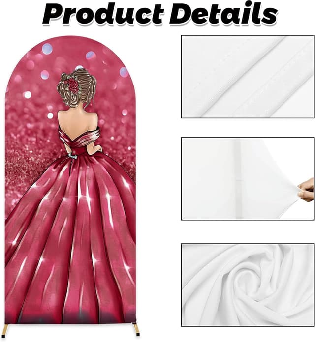 Thumbnail 2 de MEHOFOND 3.3x7ft Red Arch Backdrop