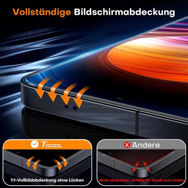 Thumbnail 4 de TOCOL Galaxy S25 Displayschutz 6,2 Zoll