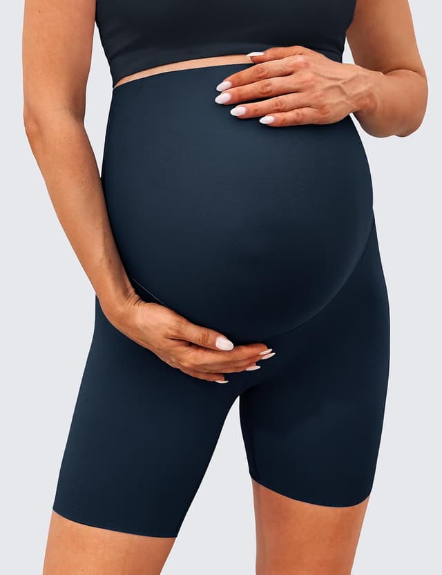 Detalle de BAYDI Clouduxi Umstandsleggings Kurz High Waist (High-Waist) für Schwangerschaftsyoga & Sommer