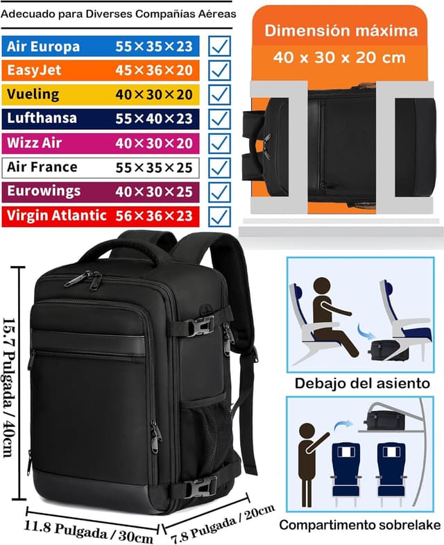 Detalle 2 de KLOSTAIN Mochila Viaje Cabina 24L