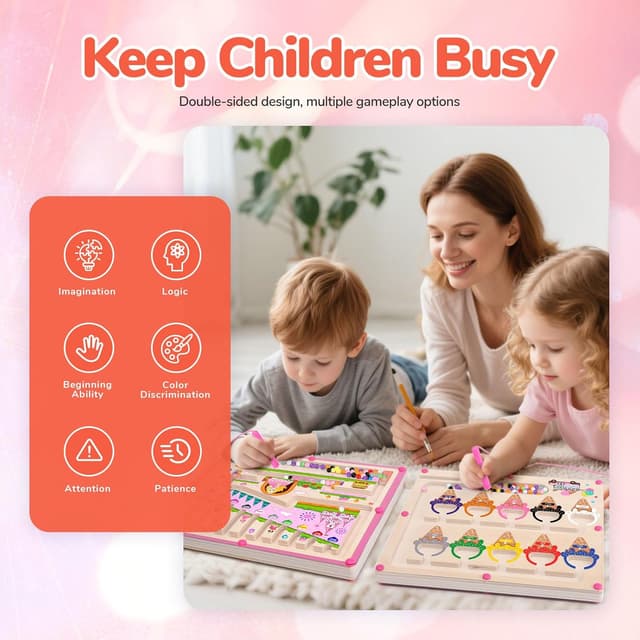 Thumbnail 4 de Magnetisches Montessori Farb‑ und Zahlenlabyrinth 28x24,2 cm