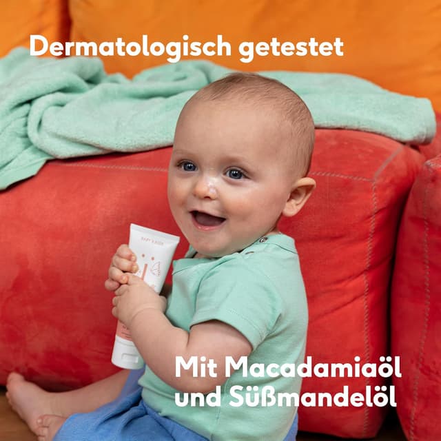 Detalle de Naïf Nährende Pflegecreme (75 ml) für Baby und Kind – vegan, ohne Mikroplastik, Mineralöle und Parabene