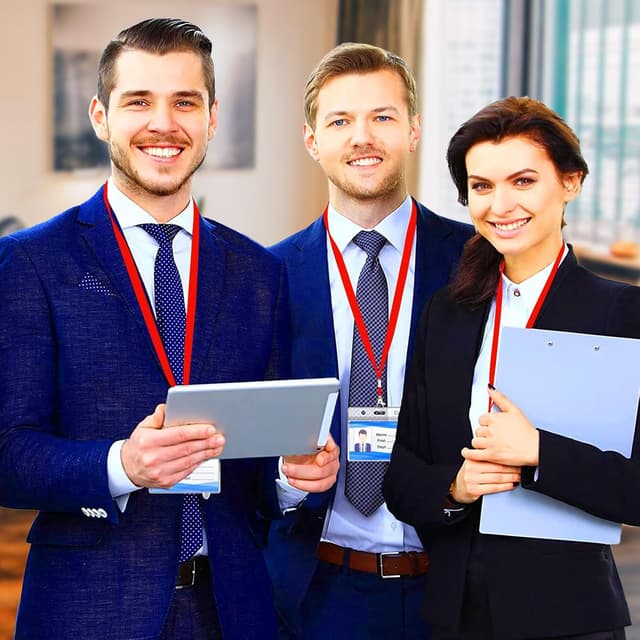 Thumbnail 5 de XHDA Red 50PCS Lanyards with Card Holders 50pc