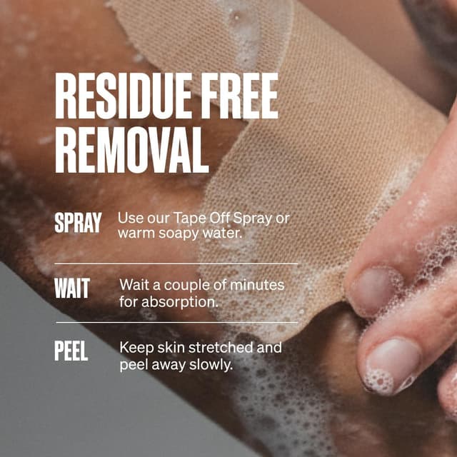 Detalle de SPORTTAPE Original Kinesiology Tape 5cm x 5m (Beige) – hypoallergenic, waterproof physio tape roll