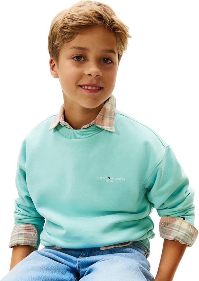 Detalle de Tommy Hilfiger Mini Corp C-Neck Sweatshirt KS0KS00665: felpa pullover unisex