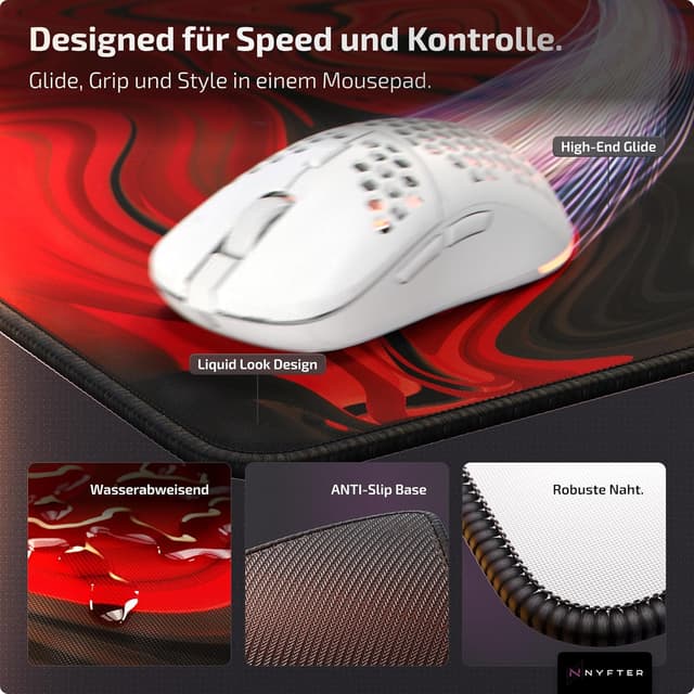 Detalle 2 de Nyfter Nyfpad XXL Gaming Mauspad 900×500 mm 🖱