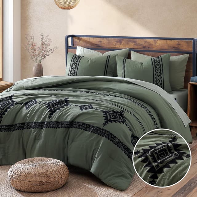 Detalle de MaiRêve Embroidery Comforter Set Queen 90x90
