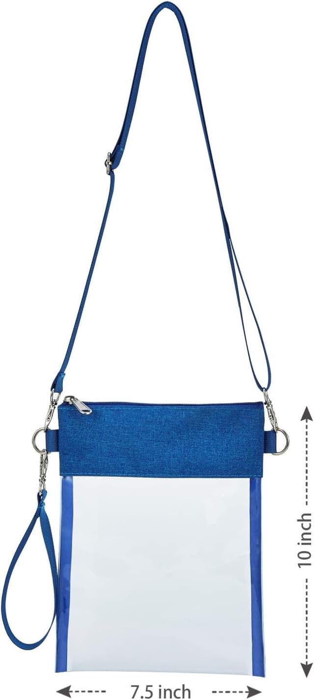 Detalle de Clear Stadium Approved Crossbody Bag Transparent Tote Purse for Work, Concerts & Sports Events