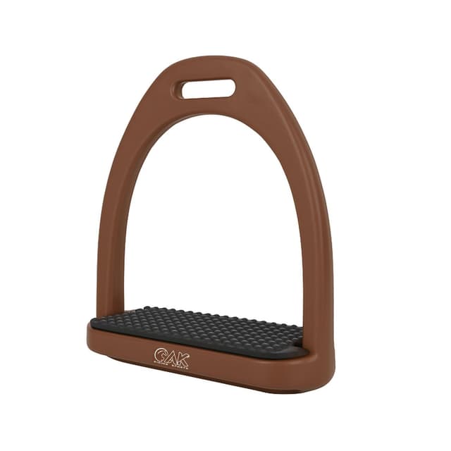 Detalle de AK Baspro Horse Plastic Stirrup AKRS-6047-02 with non-slip rubber pad (Brown, 4.75")