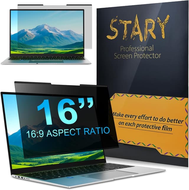 Detalle de STARY magnetische Blickschutzfolie für Laptop 16 Zoll (16:9) – Anti-Spy & Blaulicht-/Blendfilter