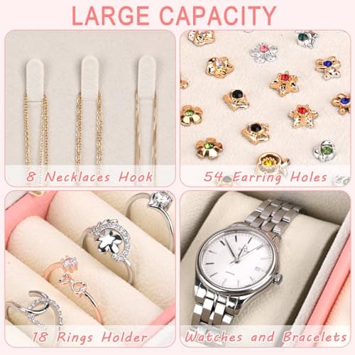 Detalle de Sofore joyero de viaje rosa Sakura