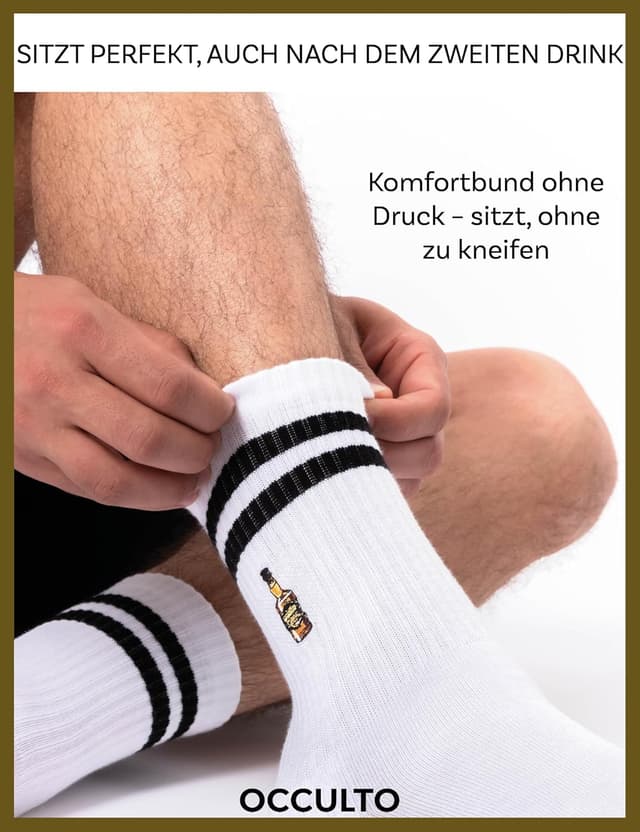 Detalle de Occulto Motiv-Tennissocken Damen & Herren Summer im 3er Pack mit Streifen