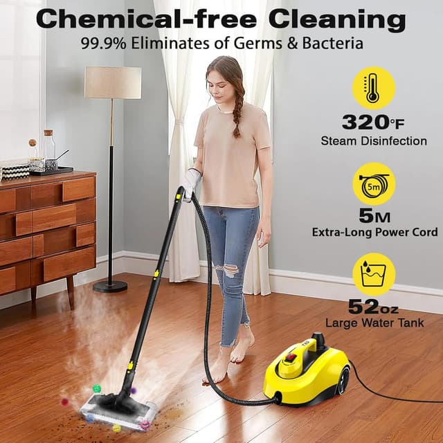 Detalle de TVD Steam Cleaner (TVD Steam Cleaner/Steamer) with 26 Accessories and Extra-Long 5M Power Cord