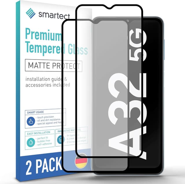 Detalle de Smartect Verre Trempé pour Samsung Galaxy A32 5G (2 pièces) Full Screen mat, anti-rayures 9H