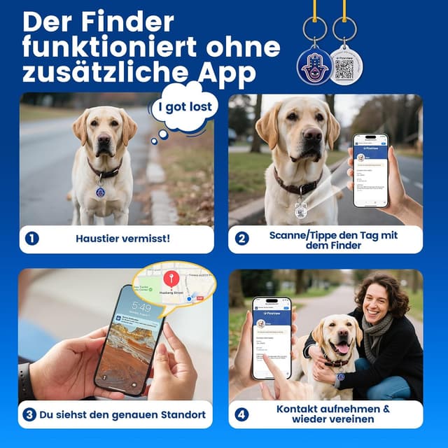 Thumbnail 4 de PawView Hundemarke QR Code 2-Stück Set
