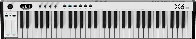 Detalle de Midiplus X6 III Tracktion Edition (Weiß) – MIDI-Keyboard mit 61 halbgewichteten Tasten