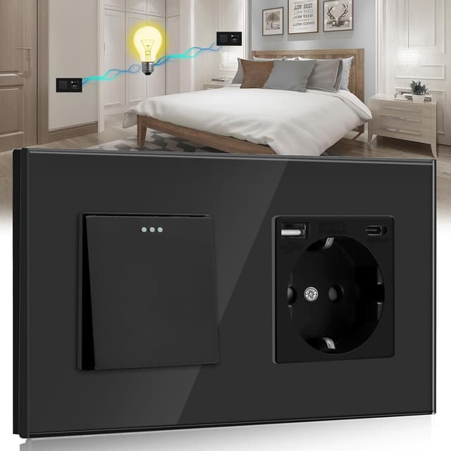 Imagen de BSEED Interruptor de pared con enchufe 16A en OfertitasTOP