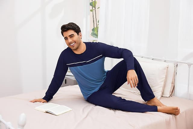 Thumbnail 4 de Bresdk Pigiama Uomo Invernale Cotone Lungo