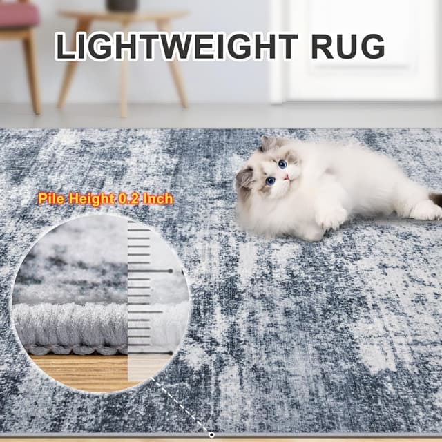 Detalle de 6x9 Washable Abstract Area Rug, Non-Slip