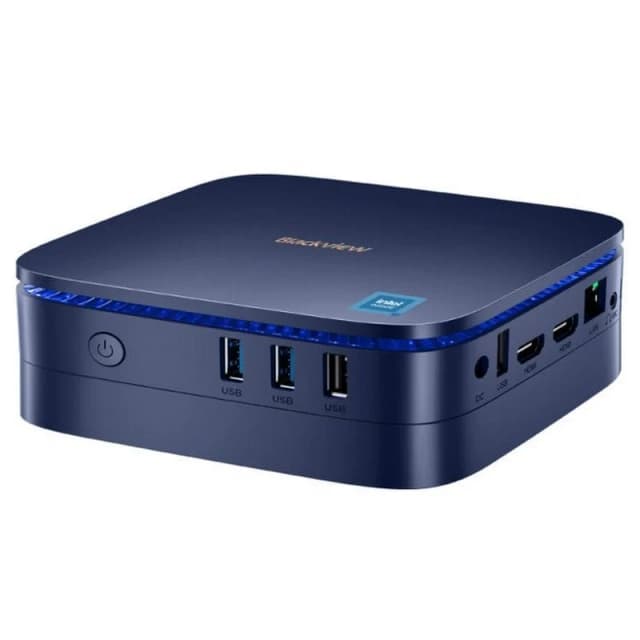 Detalle de Blackview MP60 Mini PC con Intel Celeron N5095, 16GB RAM y 512GB SSD en azul
