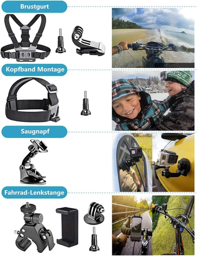 Detalle 2 de DIKER 70 in 1 Zubehör Set Action Cam đ„