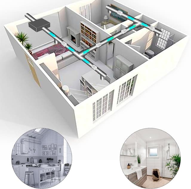 Detalle de Milduall Ventilateur de gaine 100 mm