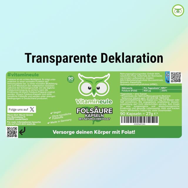 Thumbnail 5 de Vitamineule® Folsäure Kapseln 400 µg