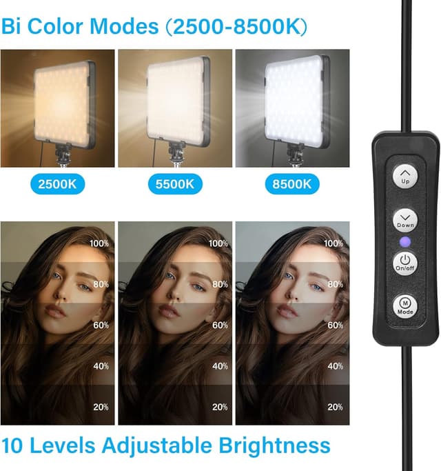 Detalle de Obeamiu 2 Pack LED Video Lights 63" tripod