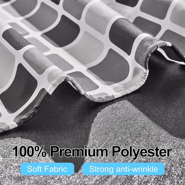 Detalle de Rideau de douche DUFU en polyester séchage rapide, semi-transparent 180 x 200 cm (avec 12 crochets)