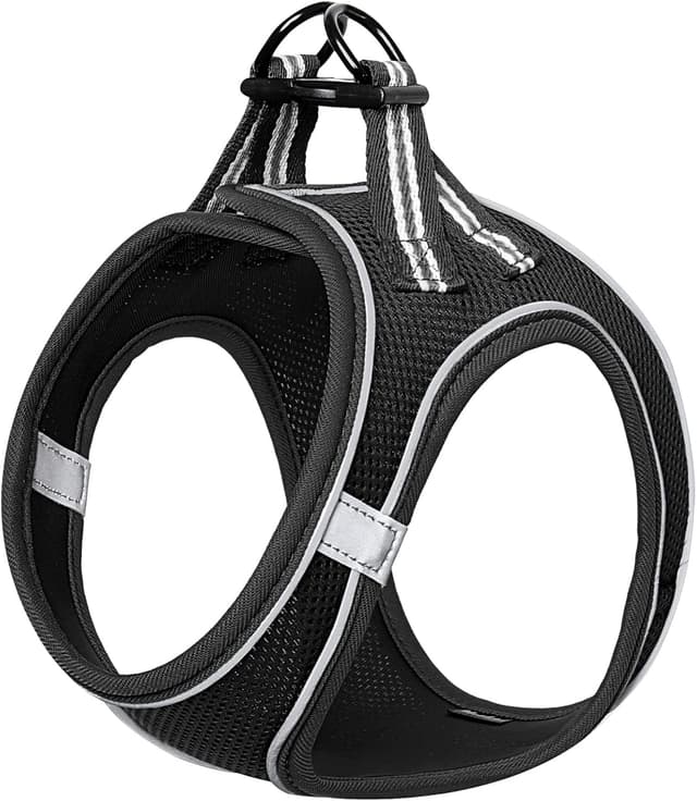 Detalle de HEELE Dog Harness Step-in Soft Mesh with Reflective Loop (Small to Puppies) – Black, L