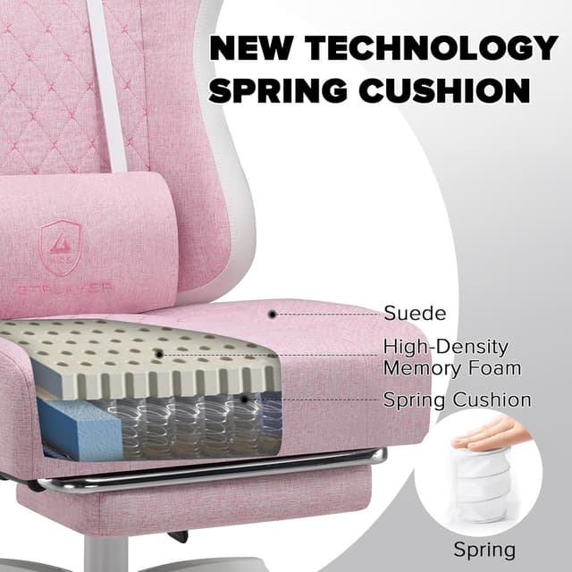 Detalle de GTPLAYER Sedia da gaming ergonomica con supporto lombare PW e poggiapiedi articolato