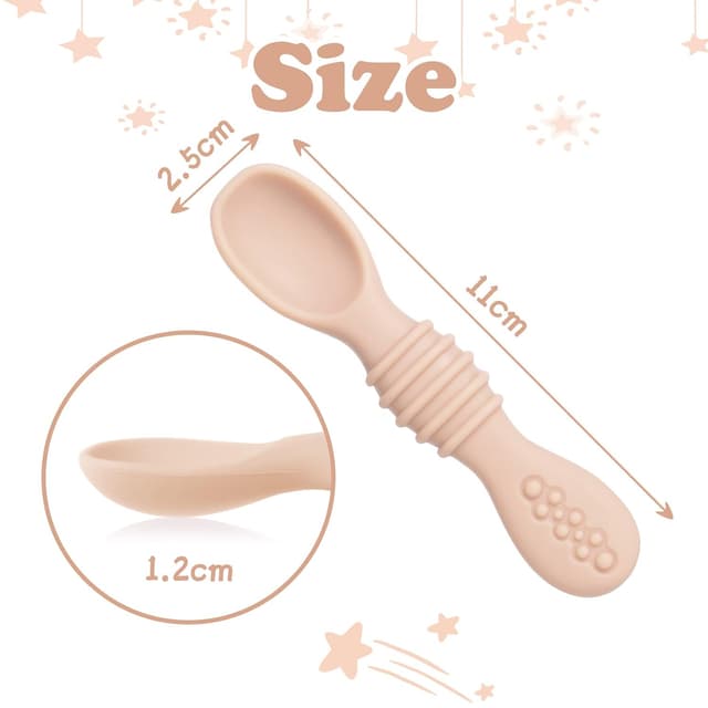 Detalle 2 de Vicloon Baby Lernlöffel Silikon 2er Set đ„
