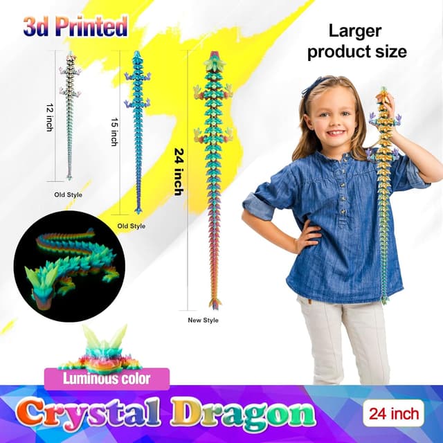 Detalle 2 de HyBaiS 24 inch glow-in-dark 3D dragon