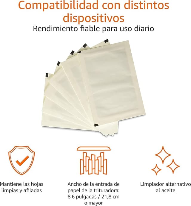 Detalle 2 de Amazon Basics Hojas lubricantes para trituradoras Microcorte, 12 pack