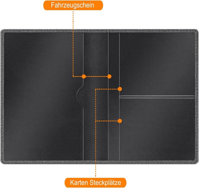 Thumbnail 2 de FINTIE Fahrzeugschein Hülle Denim Grau 12,5x9 cm