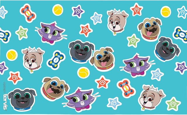 Detalle 2 de Tervis Disney Puppy Dog Pals Collage Insulated Plastic Tumbler (10oz, Clear w/ Orange Lid)